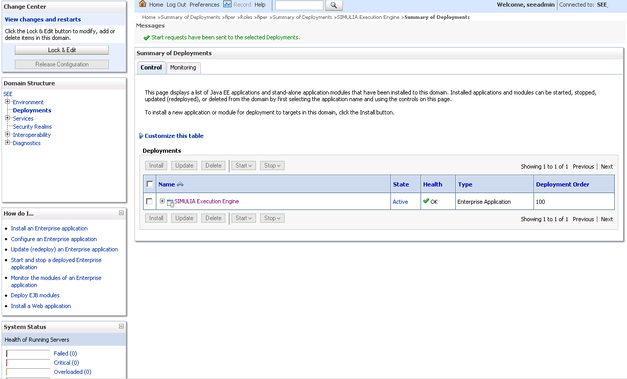 Deploying the SIMULIA Execution Engine EAR File